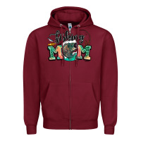 Burgundy fishing mom Zipper Hoodie - LillyAllenDesigns