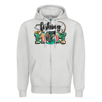 Dove Grey fishing mom Zipper Hoodie - LillyAllenDesigns