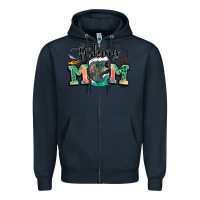 Navy fishing mom Zipper Hoodie - LillyAllenDesigns