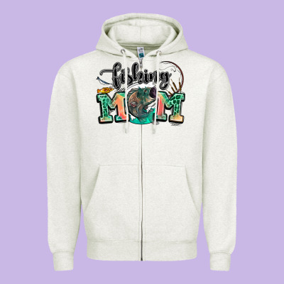 Fishing Mom Zipper Hoodie Designed By Lillyallendesigns