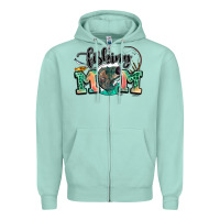 Seafoam fishing mom Zipper Hoodie - LillyAllenDesigns