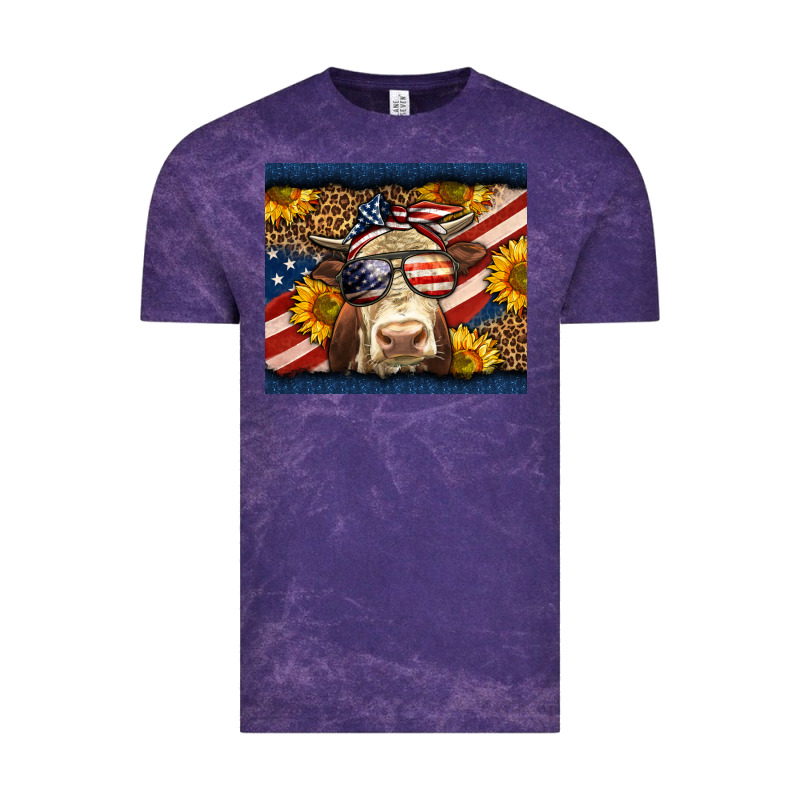 Western 4th Of July Cow Vintage Tee by LillyAllenDesigns | Teevron