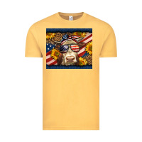 Vintage Mustard Western 4th Of July Cow Vintage Tee - LillyAllenDesigns