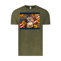 Vintage Olive Western 4th Of July Cow Vintage Tee - LillyAllenDesigns