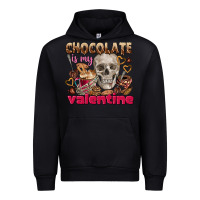 Black Skull chocolate is my Valentine Urban Hoodie - FaDigitalArtStudio
