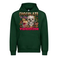 Forest Green Skull chocolate is my Valentine Urban Hoodie - FaDigitalArtStudio
