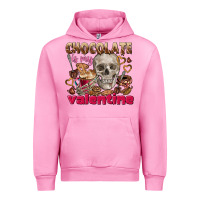 Fuchsia Pink Skull chocolate is my Valentine Urban Hoodie - FaDigitalArtStudio