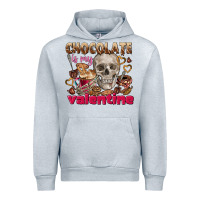 Heather Grey Skull chocolate is my Valentine Urban Hoodie - FaDigitalArtStudio