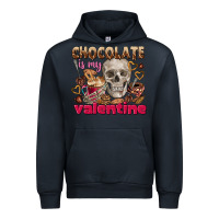 Navy Skull chocolate is my Valentine Urban Hoodie - FaDigitalArtStudio