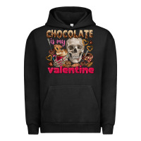 Pigment Black Skull chocolate is my Valentine Urban Hoodie - FaDigitalArtStudio
