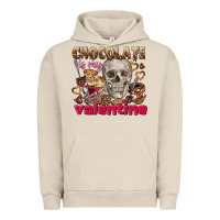 Pigment French Oak Skull chocolate is my Valentine Urban Hoodie - FaDigitalArtStudio