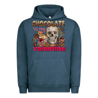 Pigment Midnight Navy Skull chocolate is my Valentine Urban Hoodie - FaDigitalArtStudio