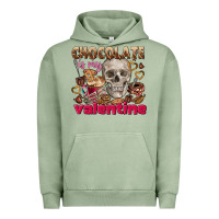 Pigment Oil Green Skull chocolate is my Valentine Urban Hoodie - FaDigitalArtStudio