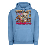 Pigment Pebble Blue Skull chocolate is my Valentine Urban Hoodie - FaDigitalArtStudio