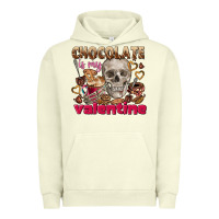 Pigment Pistachio Skull chocolate is my Valentine Urban Hoodie - FaDigitalArtStudio