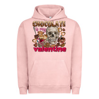 Pigment Salmon Skull chocolate is my Valentine Urban Hoodie - FaDigitalArtStudio