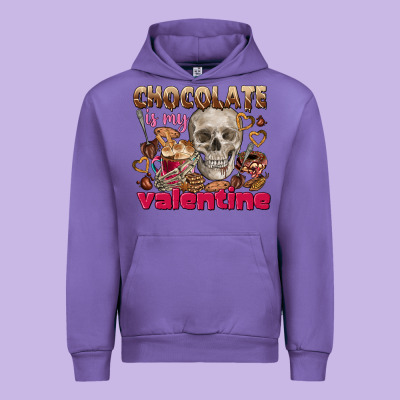 Skull Chocolate Is My Valentine Urban Hoodie Designed By Fadigitalartstudio