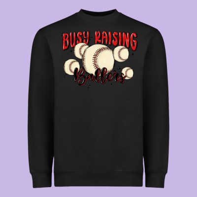 Busy Raising Ballers Heavyweight Sweatshirt Designed By Maliassmallbusiness