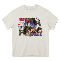 Cream Born to be free 4th of july Heavy Core Tee - CowGirlArtShop