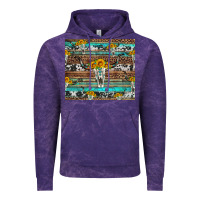 Cloud Purple longhorn bull skull cowhide leopard turquoise Vintage Hoodie - Artiststas
