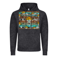 Vintage Black longhorn bull skull cowhide leopard turquoise Vintage Hoodie - Artiststas