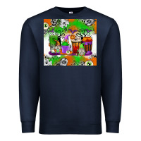 Navy Halloween Coffee Cups Premium Sweatshirt - texasbilliewilder