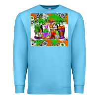 Ocean Blue Halloween Coffee Cups Premium Sweatshirt - texasbilliewilder
