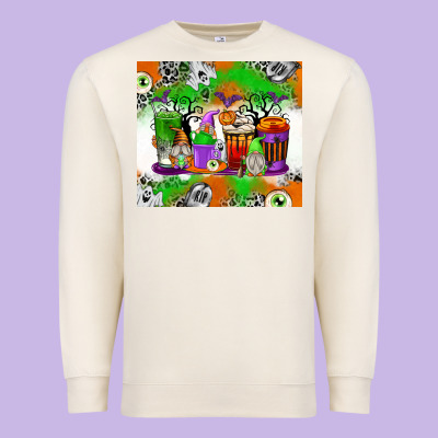 Halloween Coffee Cups Premium Sweatshirt Designed By Texasbilliewilder