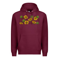 Burgundy summer with sunflowers Premium Hoodie - TumblerDesignByShophia