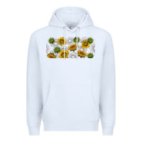 White summer with sunflowers Premium Hoodie - TumblerDesignByShophia