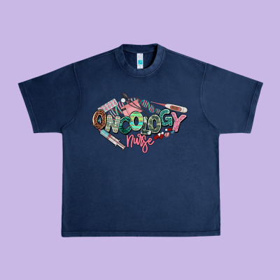 Oncology Nurse Western Urban Heavy Tee Designed By Nancycooperartshop