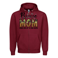 Burgundy brave mom from son up to son down Zipper Hoodie - LillyAllenDesigns