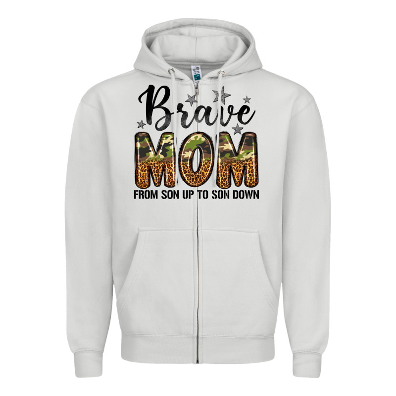 Brave Mom From Son Up To Son Down Zipper Hoodie by LillyAllenDesigns | Teevron