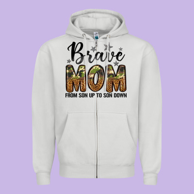 Brave Mom From Son Up To Son Down Zipper Hoodie Designed By Lillyallendesigns