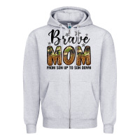 Heather Grey brave mom from son up to son down Zipper Hoodie - LillyAllenDesigns