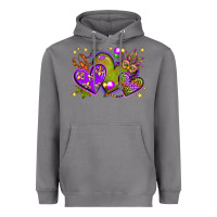 Storm Mardi Gras hearts Heavyweight Hoodie - NancyCooperArtShop