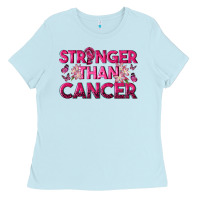 Baby Blue Stronger Than Cancer Ladies Tee - texasbilliewilder