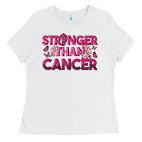 White Stronger Than Cancer Ladies Tee - texasbilliewilder