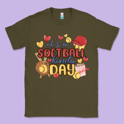 It's A Softball Kinda Day Classic Tee Designed By Maliassmallbusiness
