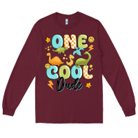 Burgundy one cool dude Long Sleeve Tee - MaliasSmallBusiness