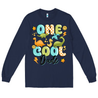 Navy one cool dude Long Sleeve Tee - MaliasSmallBusiness