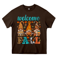 Chocolate Brown welcome fall gnome Heavy Core Tee - HRA Design Shop