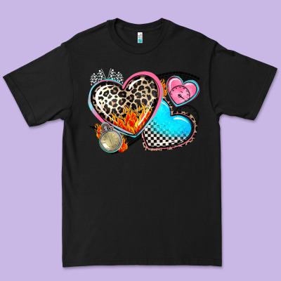 Western Leopard  Racing  Hearts Premium Tee Designed By Adodesignshop