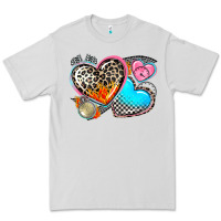 Dove Grey western leopard  racing  hearts Premium Tee - AdoDesignShop