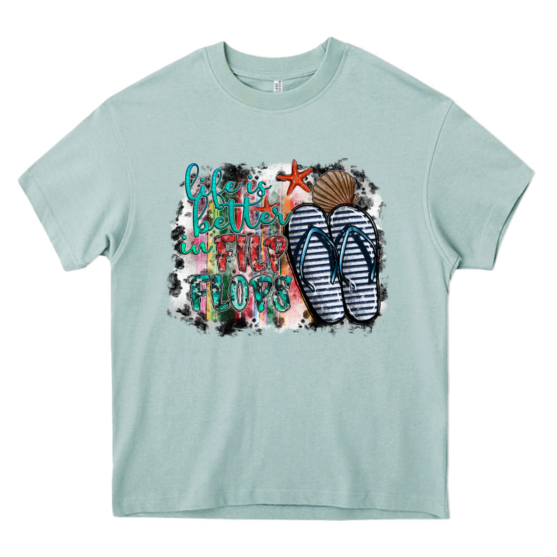 Life Is Better In Fılp Flops Heavy Core Tee by SublimationCraftShop | Teevron