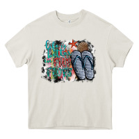 Cream life is better in fılp flops Heavy Core Tee - SublimationCraftShop