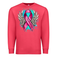 Cardinal cancer ribbon with angel wings Premium Sweatshirt - NancyCooperArtShop