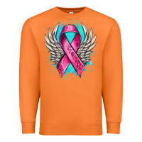 Carrot cancer ribbon with angel wings Premium Sweatshirt - NancyCooperArtShop
