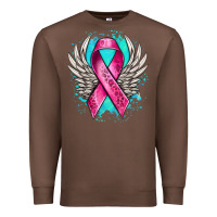 Chestnut cancer ribbon with angel wings Premium Sweatshirt - NancyCooperArtShop