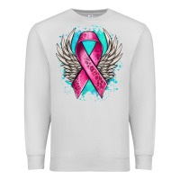 Dove Grey cancer ribbon with angel wings Premium Sweatshirt - NancyCooperArtShop